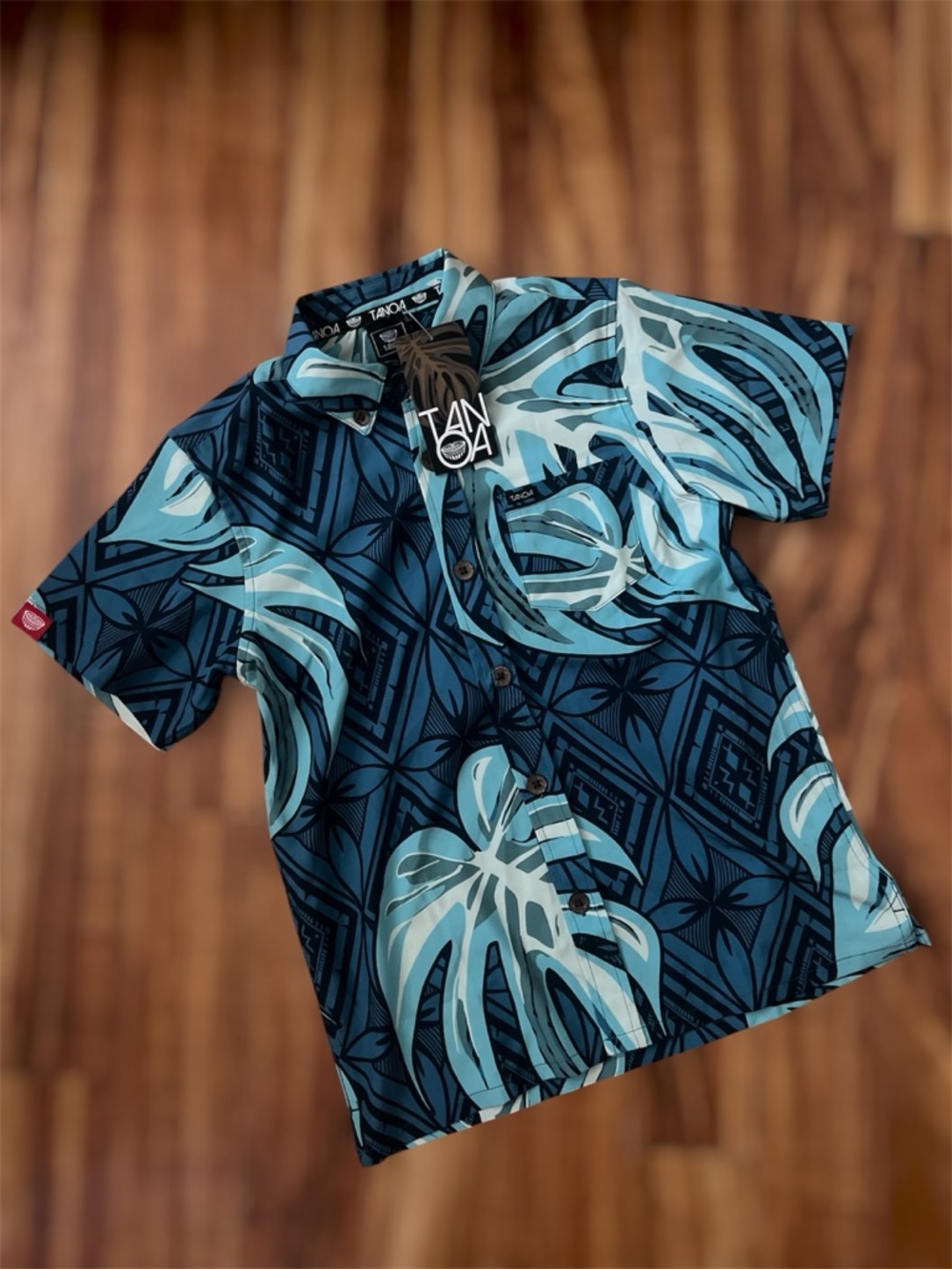 Tanoa Kids' Blue Tropical Button-Down Shirt